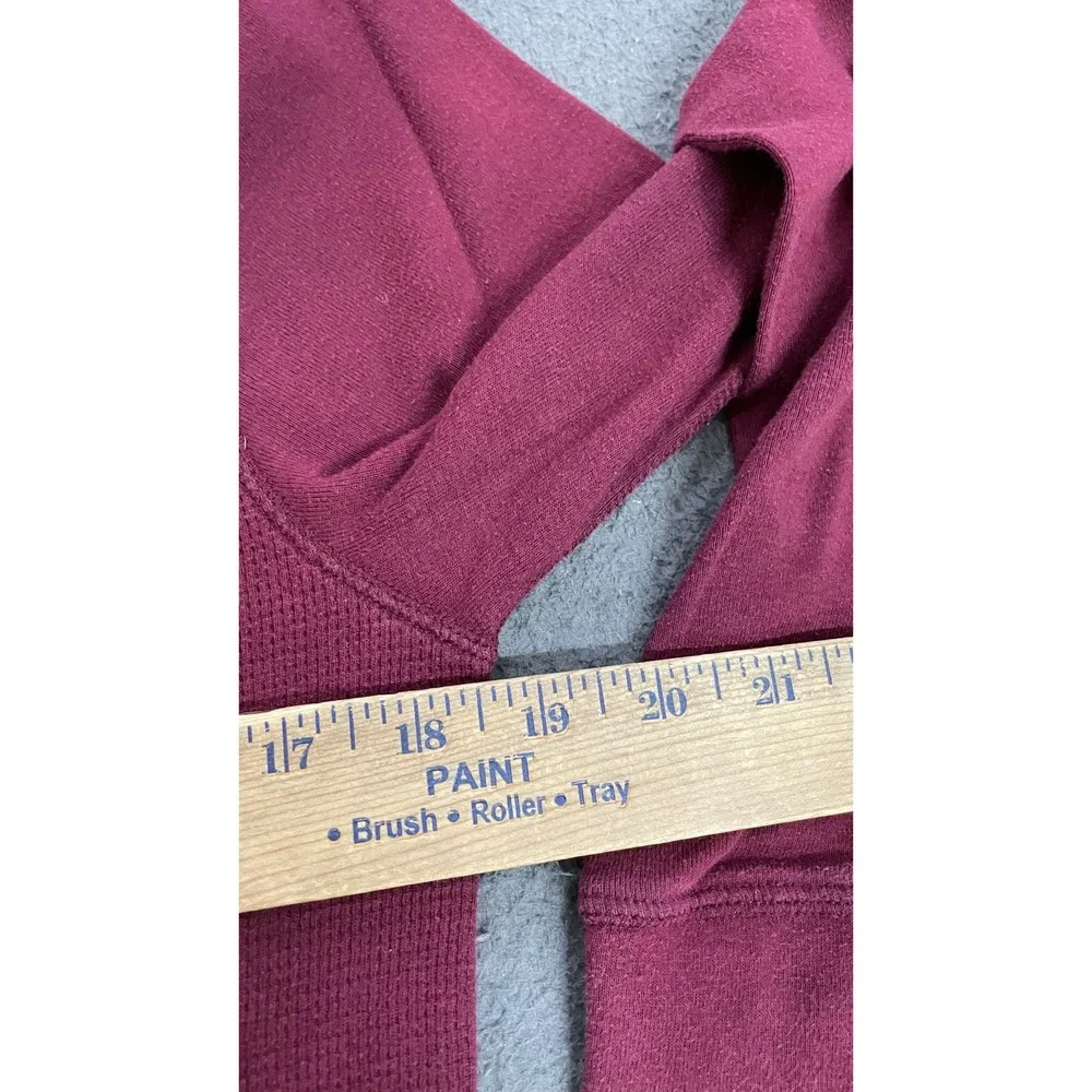 Polo Ralph Lauren Thermal Shirt Mens Medium Burgundy Excellent Waffle Knit Pony